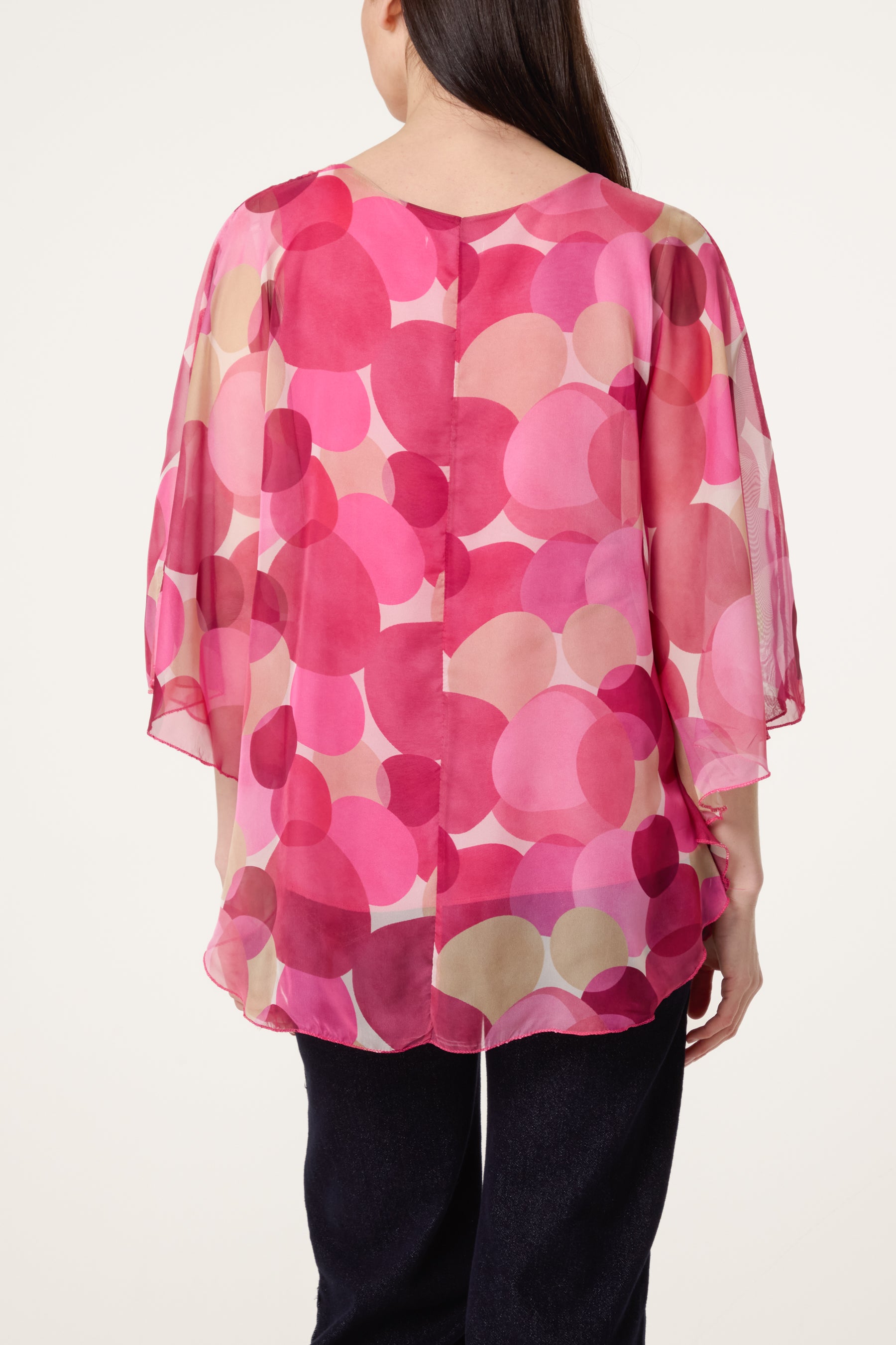 Scoop Neck Circles Print Blouse