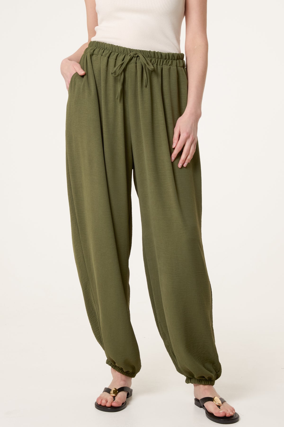 Harem Elastic Waist Trousers