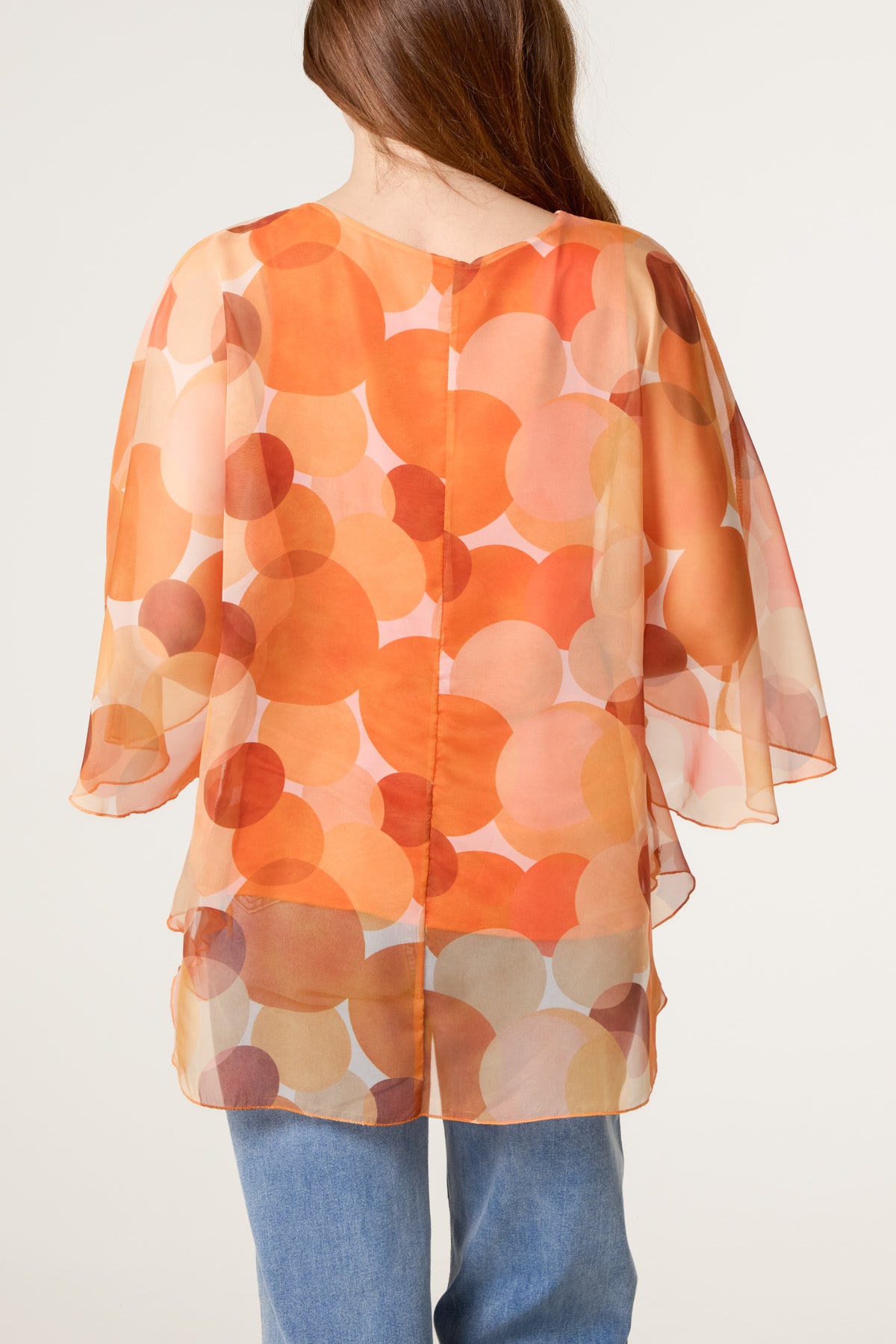 Scoop Neck Circles Print Blouse