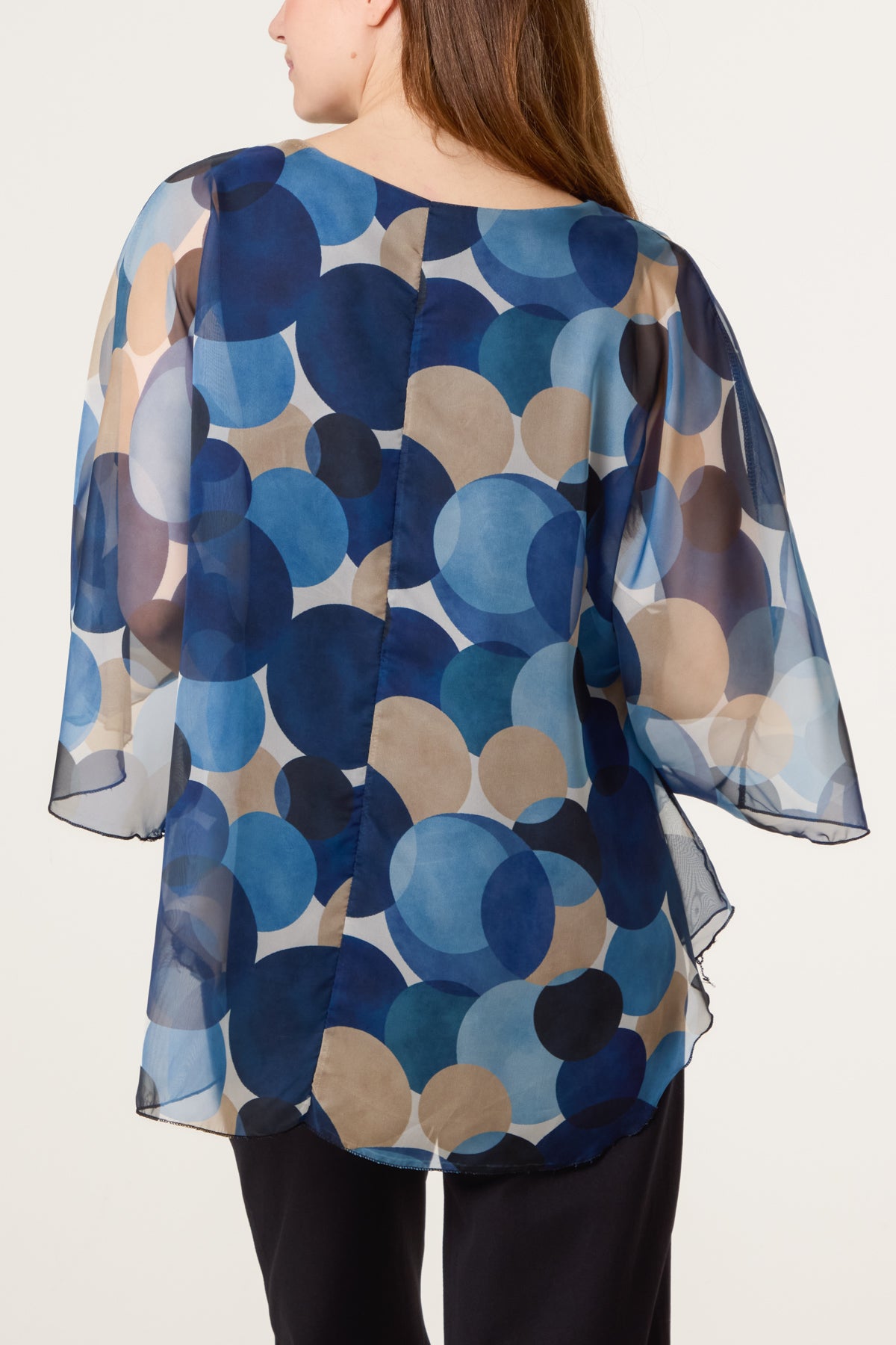 Scoop Neck Circles Print Blouse