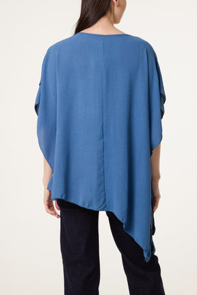 Asymmetric Double Frill Blouse