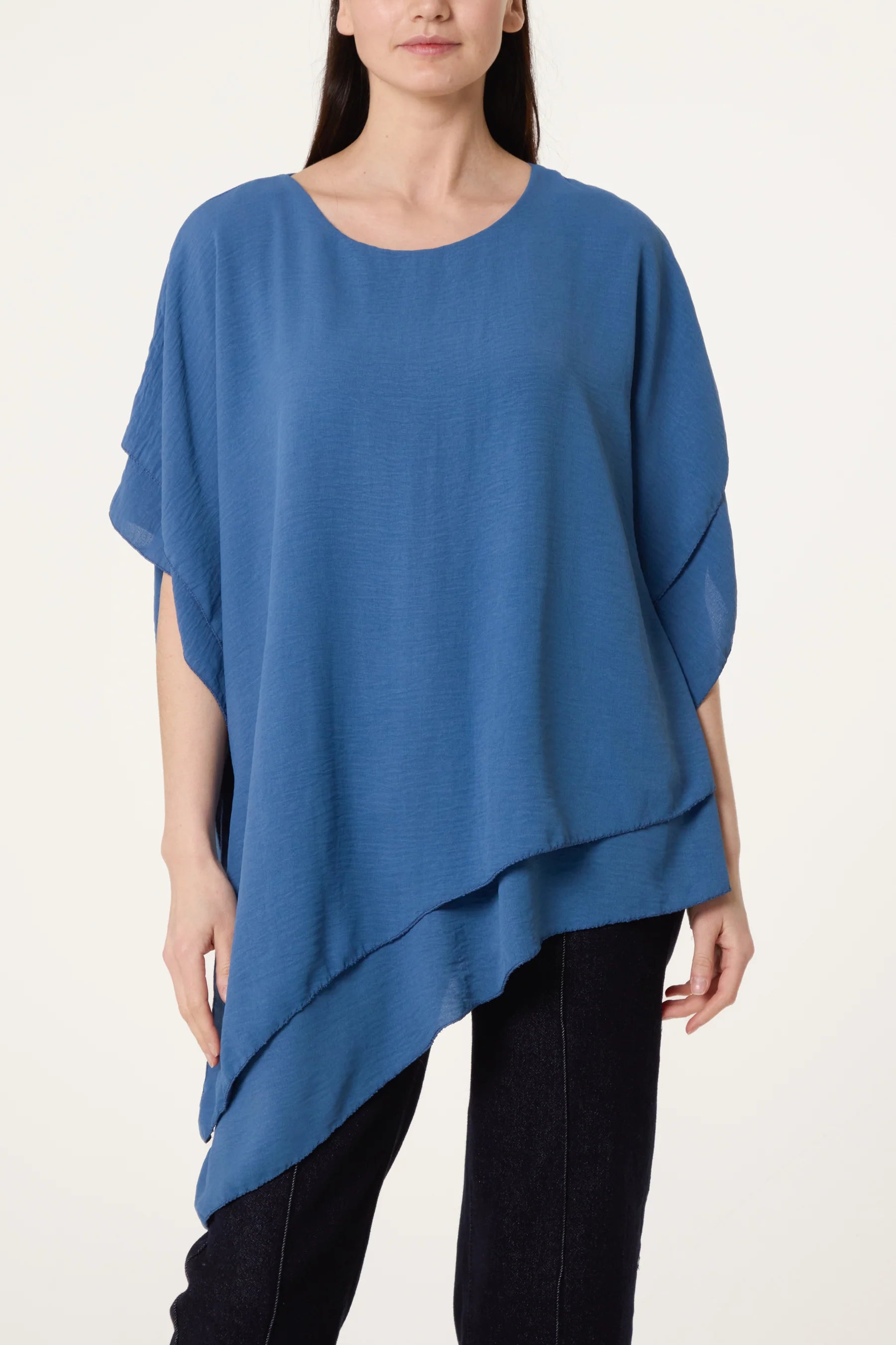 Asymmetric Double Frill Blouse