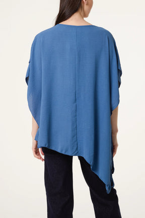 Asymmetric Double Frill Blouse