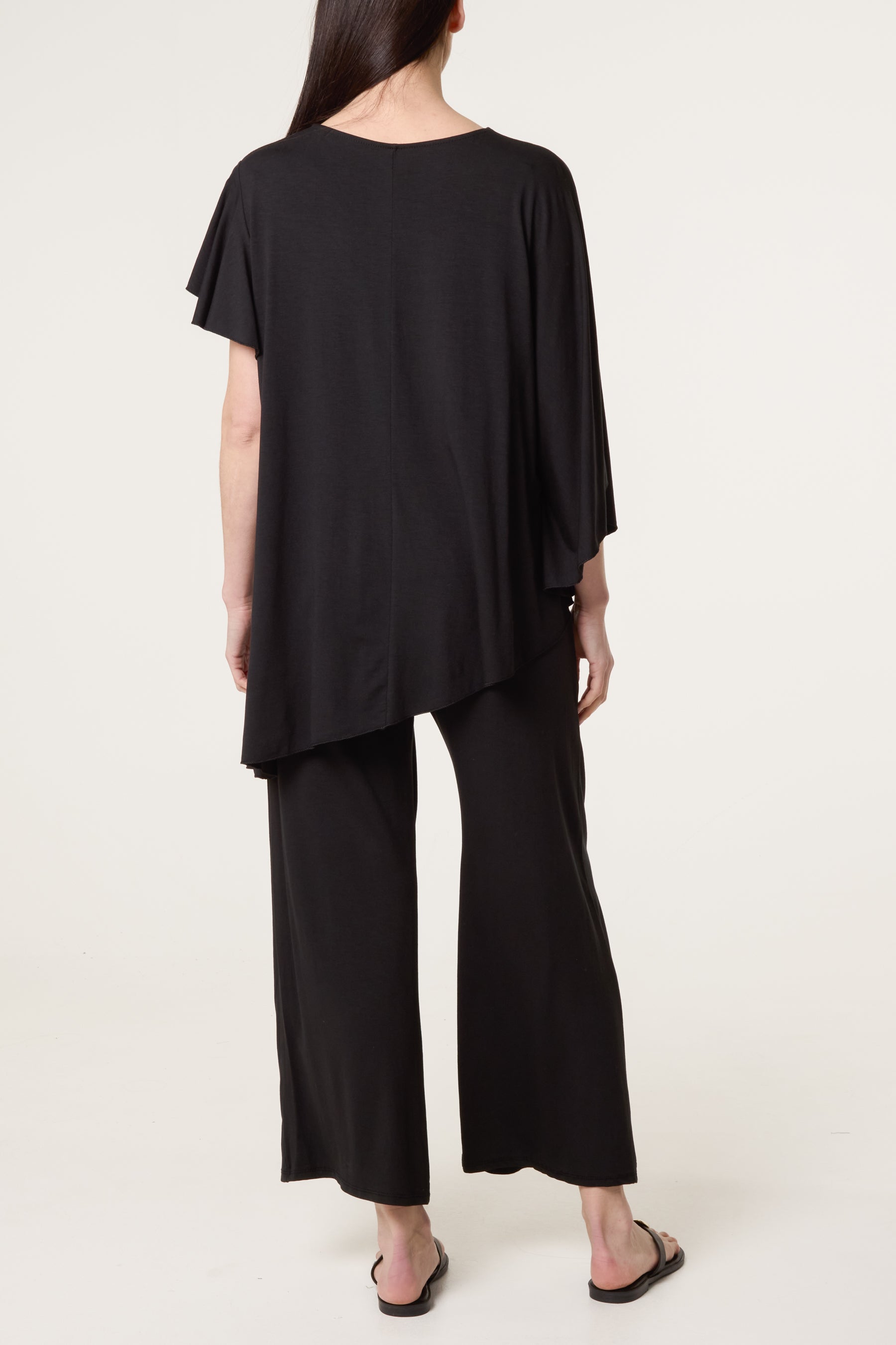 Jersey Asymmetric Top Two Piece Set