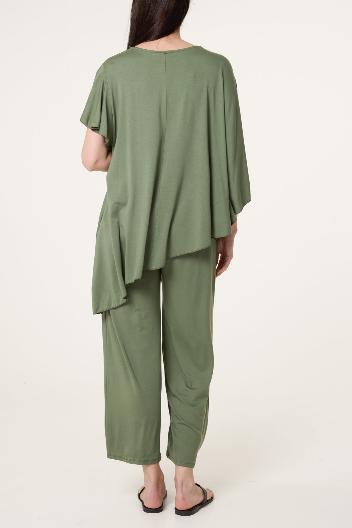 Jersey Asymmetric Top Two Piece Set
