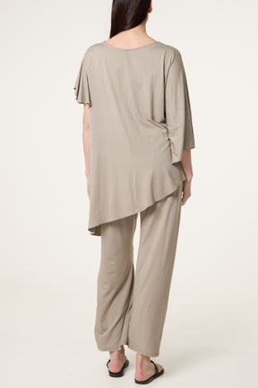 Jersey Asymmetric Top Two Piece Set
