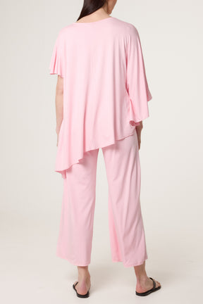 Jersey Asymmetric Top Two Piece Set