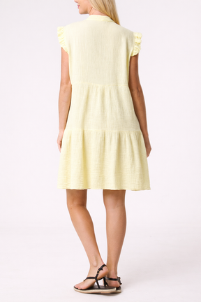 Frill Sleeve Cheesecloth Mini Dress