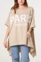 "Paris Bonjour" Oversized T-Shirt
