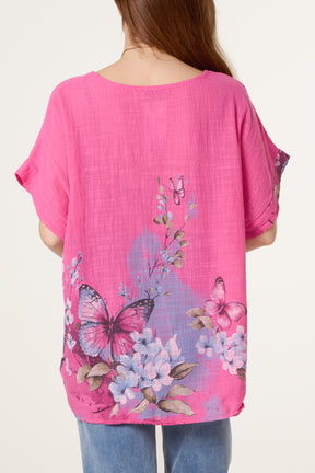 Pure Cotton Necklace Butterfly Top