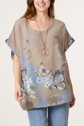 Pure Cotton Necklace Butterfly Top