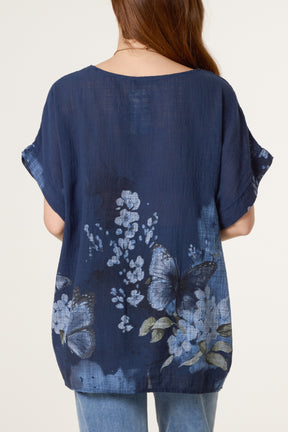 Pure Cotton Necklace Butterfly Top