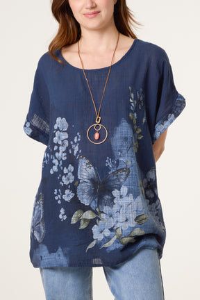 Pure Cotton Necklace Butterfly Top