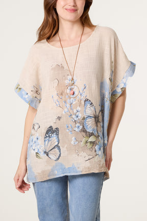 Pure Cotton Necklace Butterfly Top