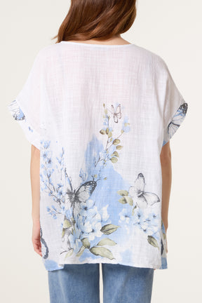 Pure Cotton Necklace Butterfly Top