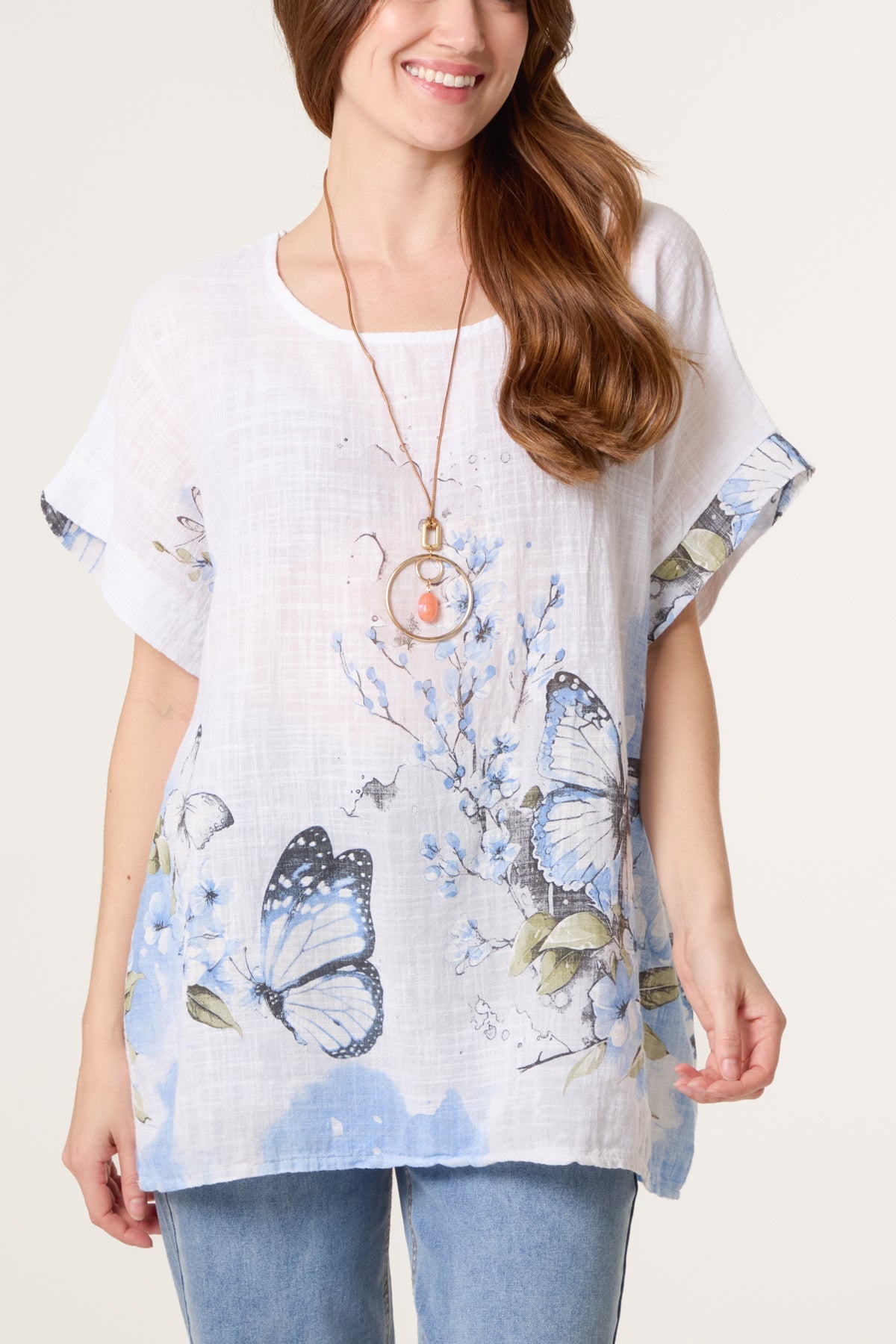 Pure Cotton Necklace Butterfly Top