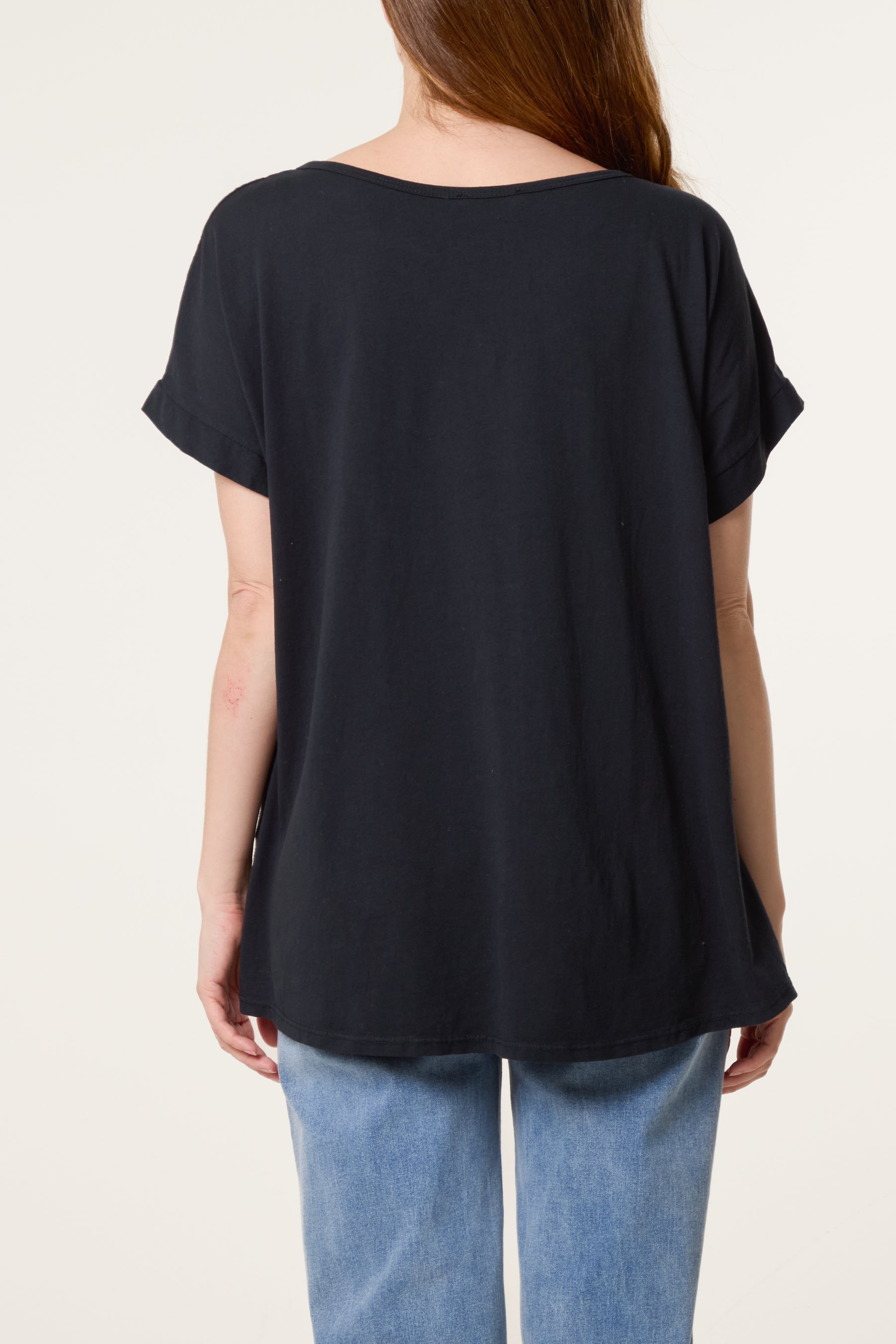 Linen Blend Short Sleeve Top