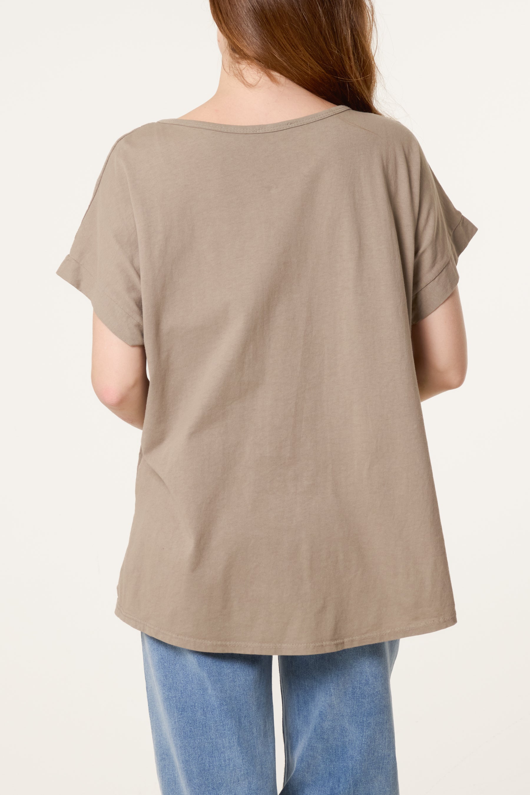 Linen Blend Short Sleeve Top