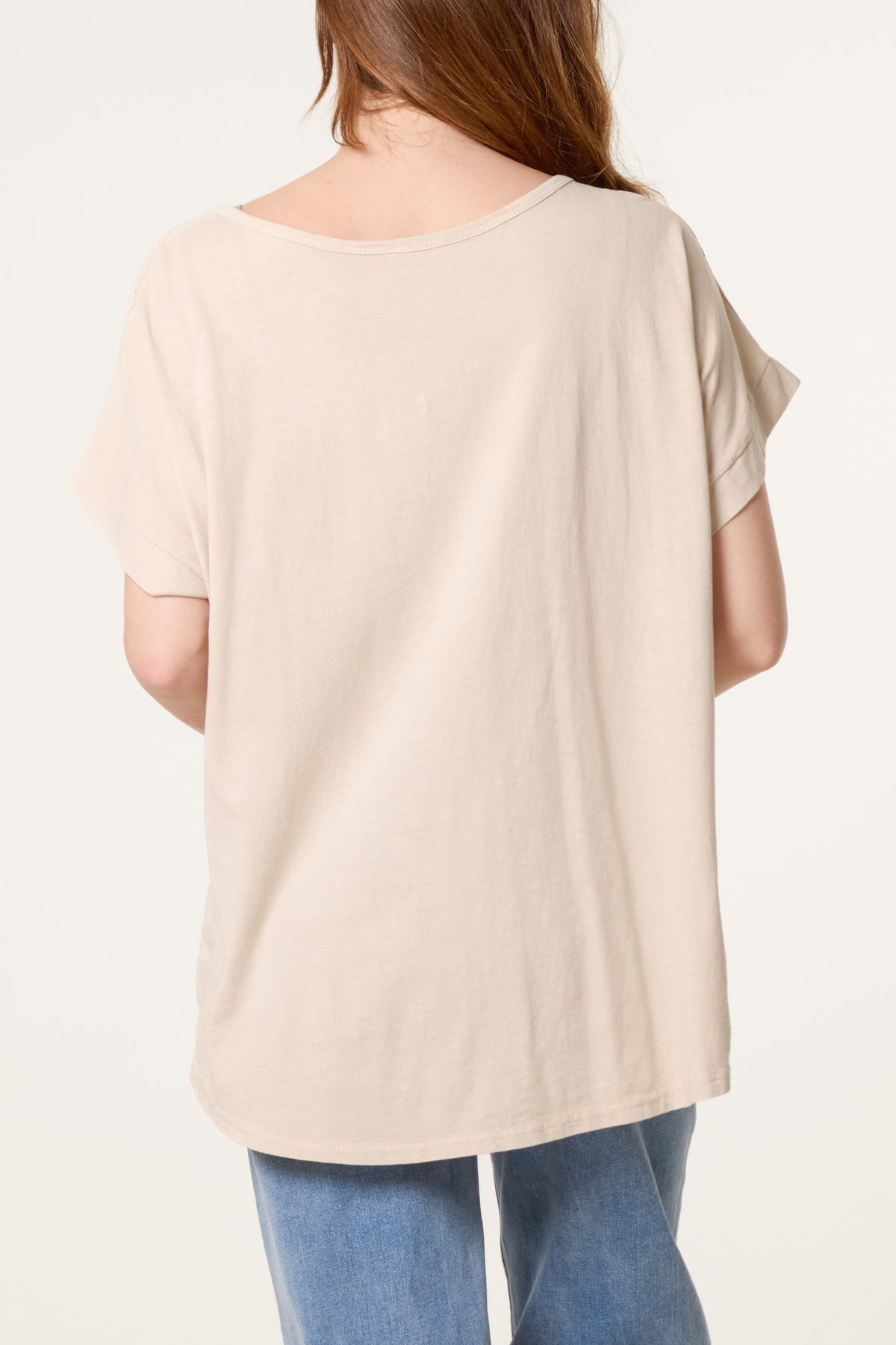 Linen Blend Short Sleeve Top