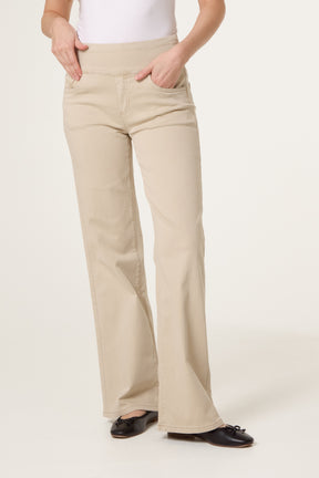 Wide Leg Stretch Waistband Trousers