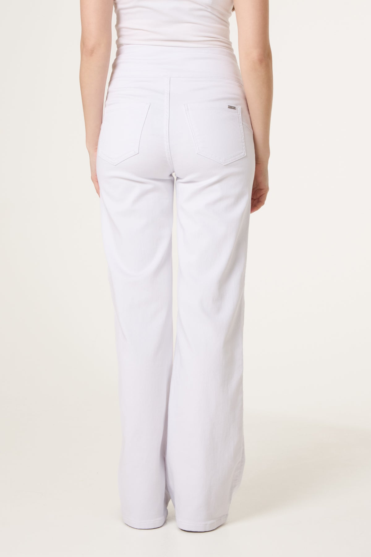 Wide Leg Stretch Waistband Trousers