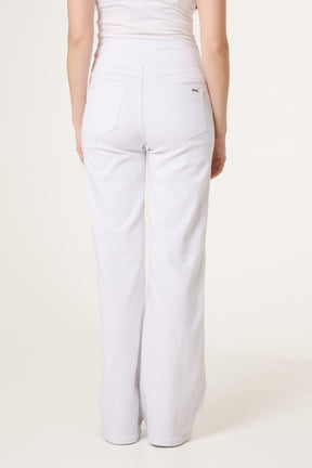 Wide Leg Stretch Waistband Trousers