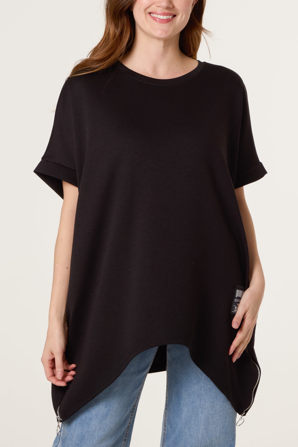 Soft Touch Side Zip Sweat Top