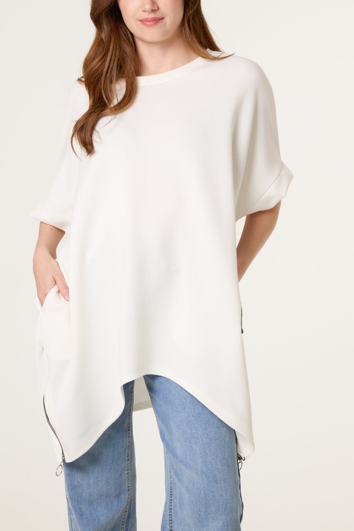 Soft Touch Side Zip Sweat Top