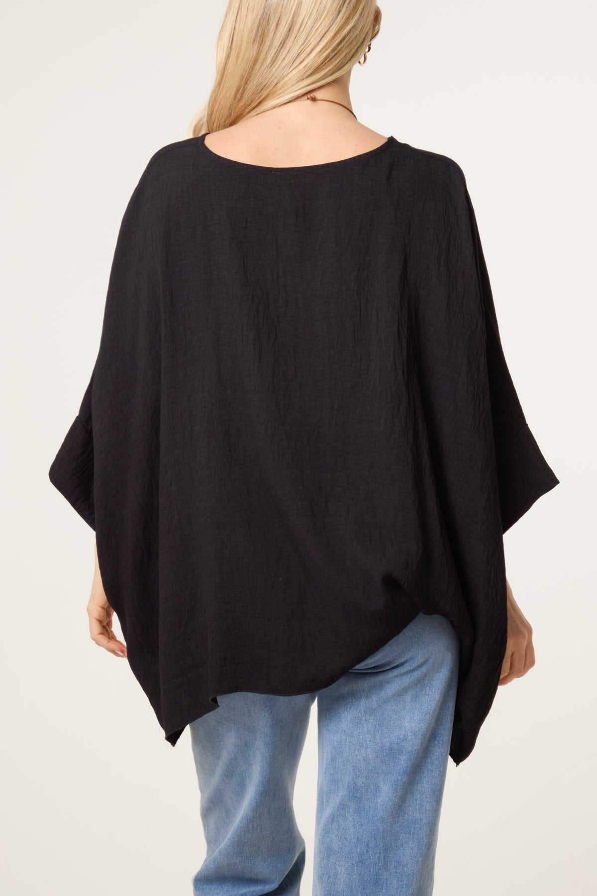 Necklace Batwing Asymmetric Hem Top