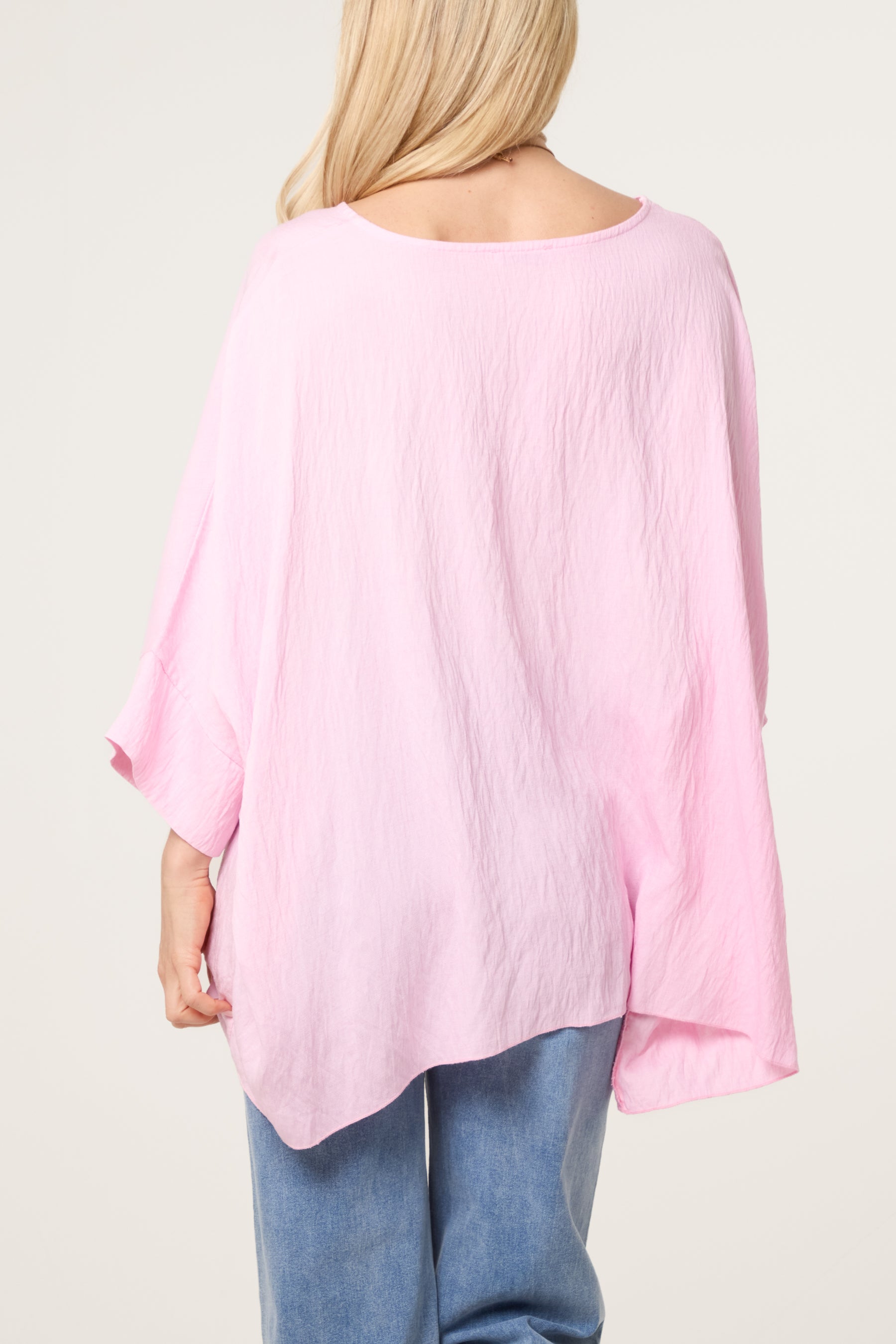 Necklace Batwing Asymmetric Hem Top