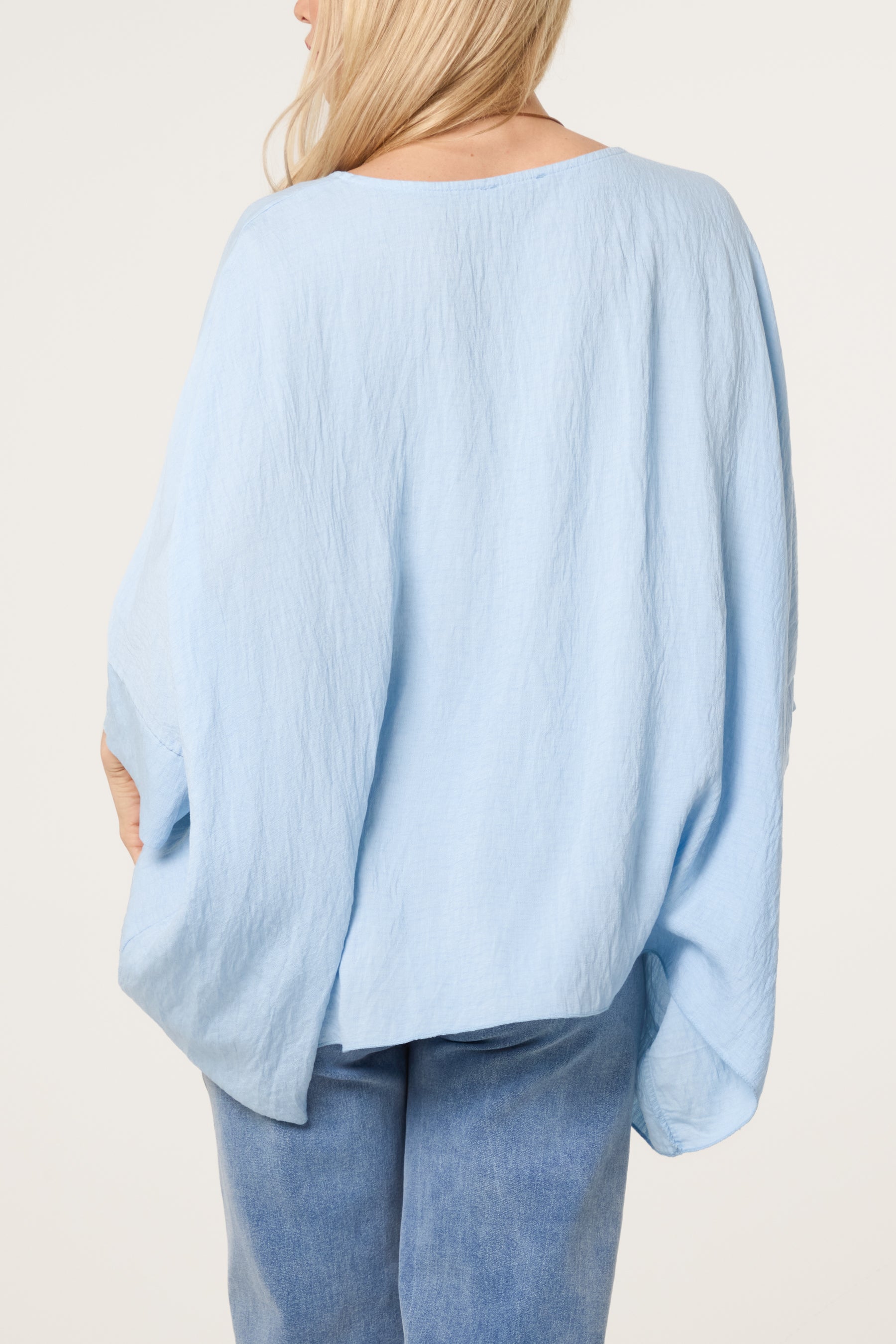Necklace Batwing Asymmetric Hem Top