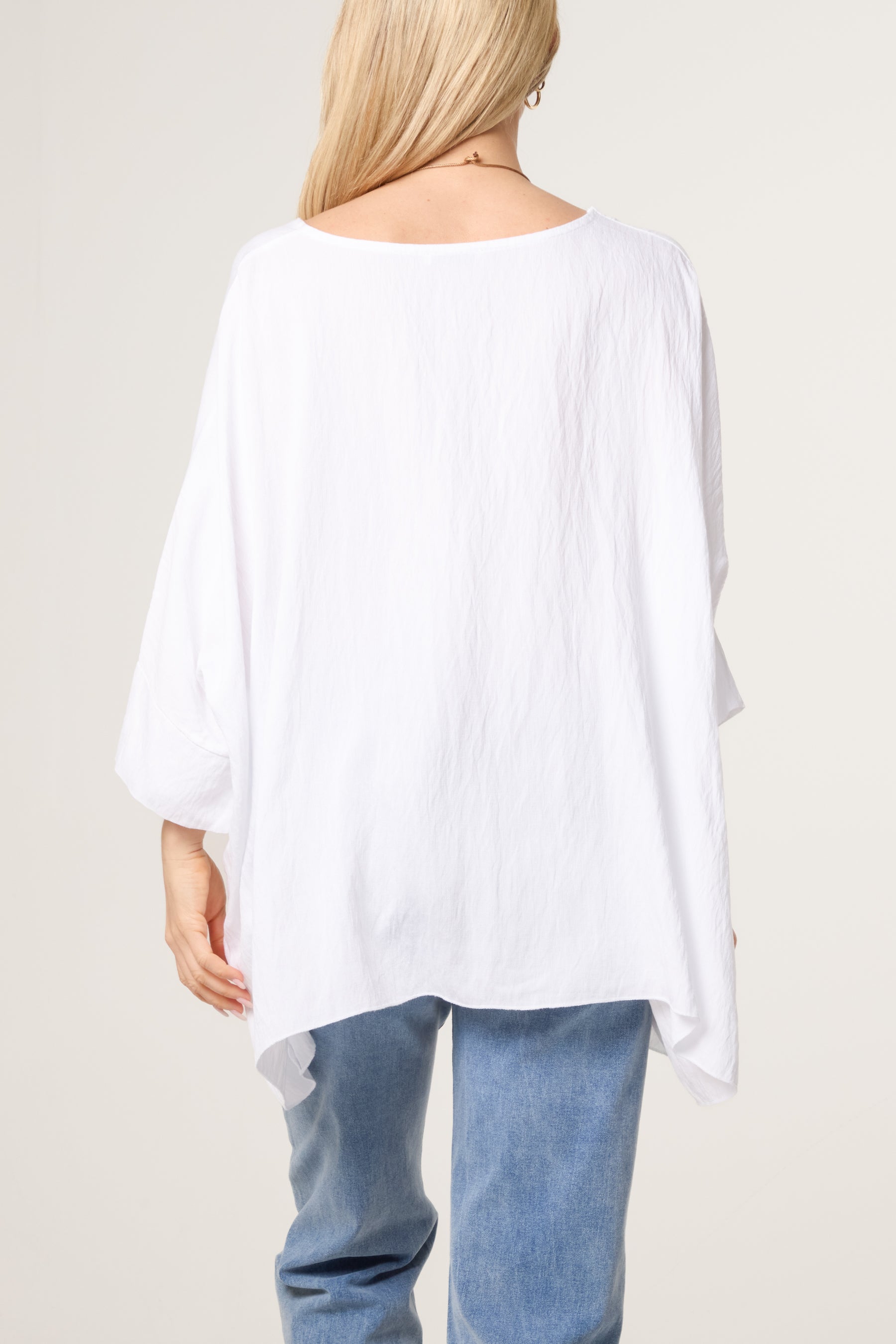 Necklace Batwing Asymmetric Hem Top