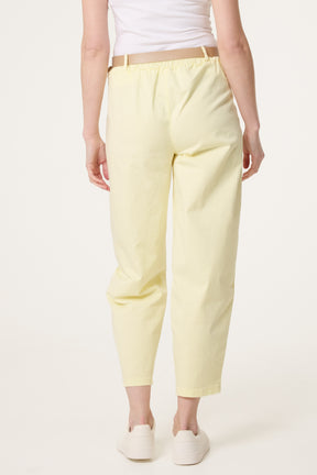 Belted Front Pocket Barrel Trousers