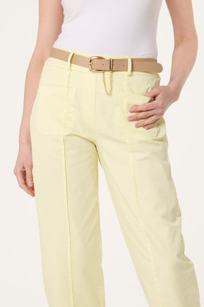 Belted Front Pocket Barrel Trousers