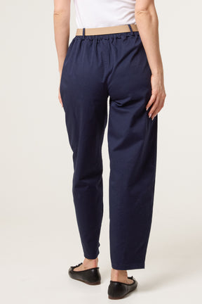 Belted Front Pocket Barrel Trousers
