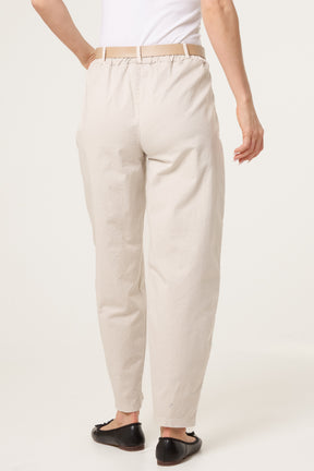 Belted Front Pocket Barrel Trousers