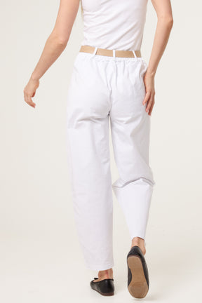 Belted Front Pocket Barrel Trousers