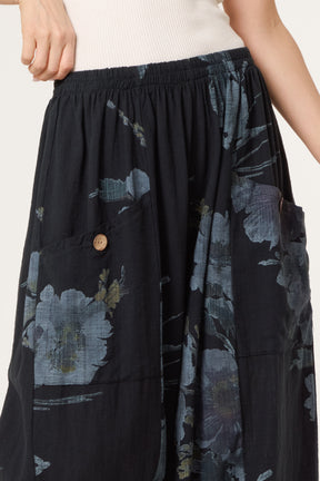 Floral Pure Cotton Barrel Leg Trousers