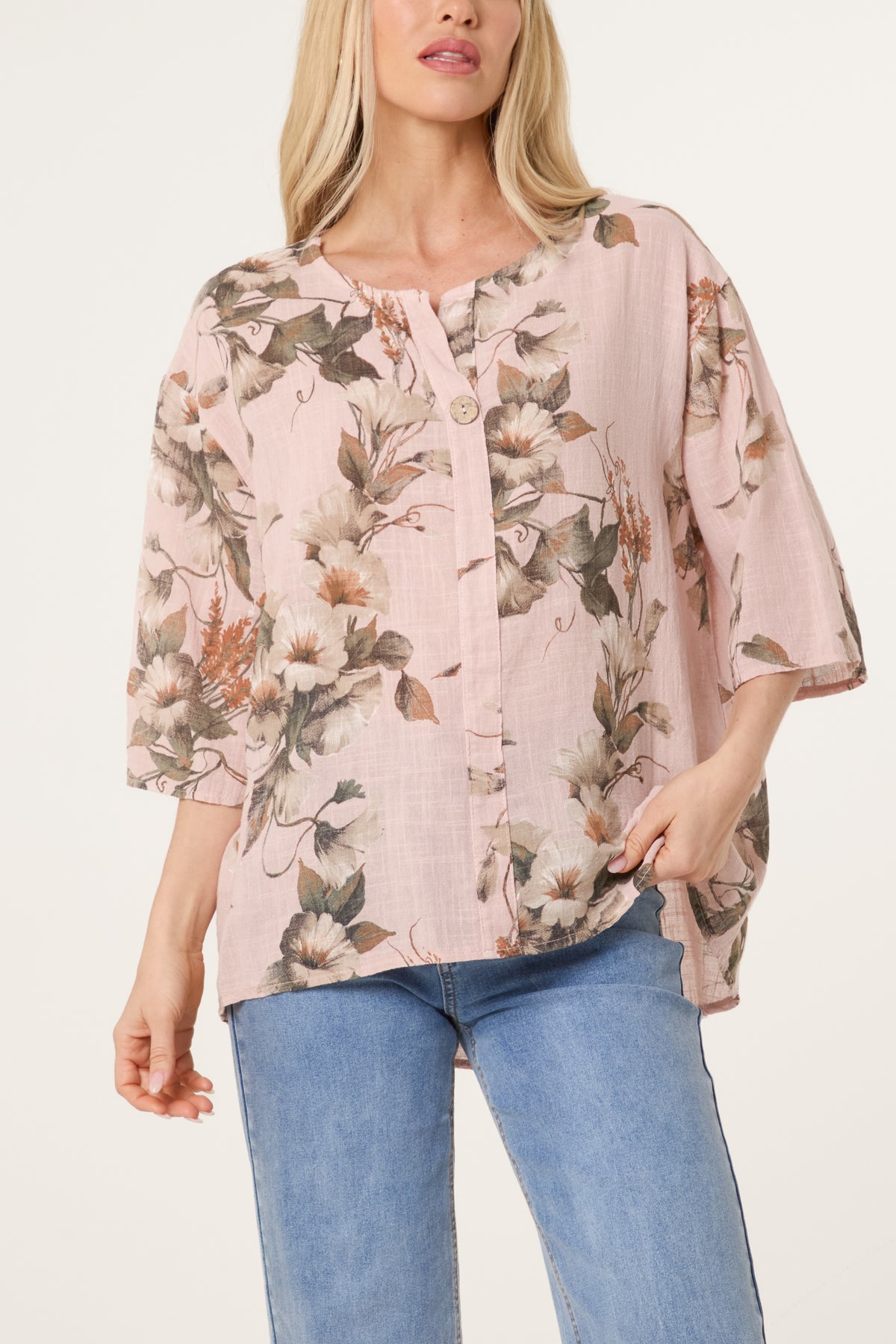 Floral Pure Cotton Short Sleeve Top