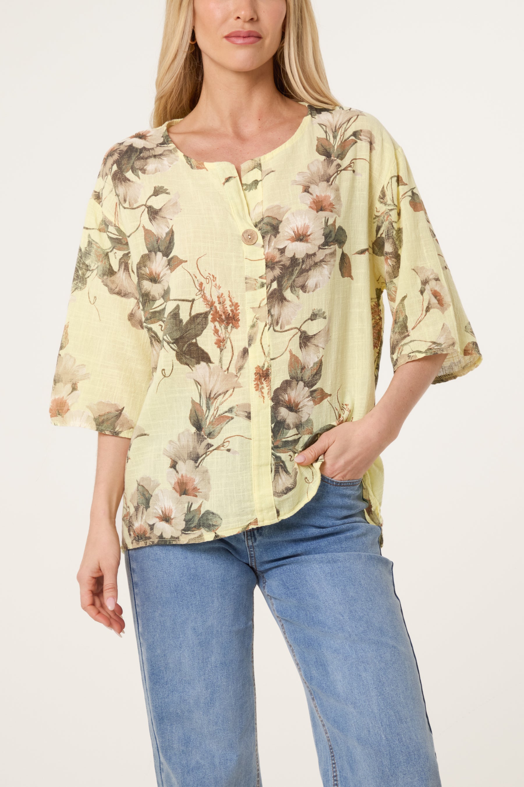 Floral Pure Cotton Short Sleeve Top