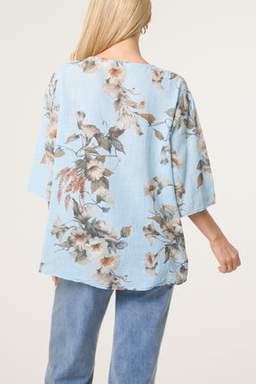 Floral Pure Cotton Short Sleeve Top