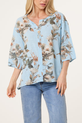 Floral Pure Cotton Short Sleeve Top