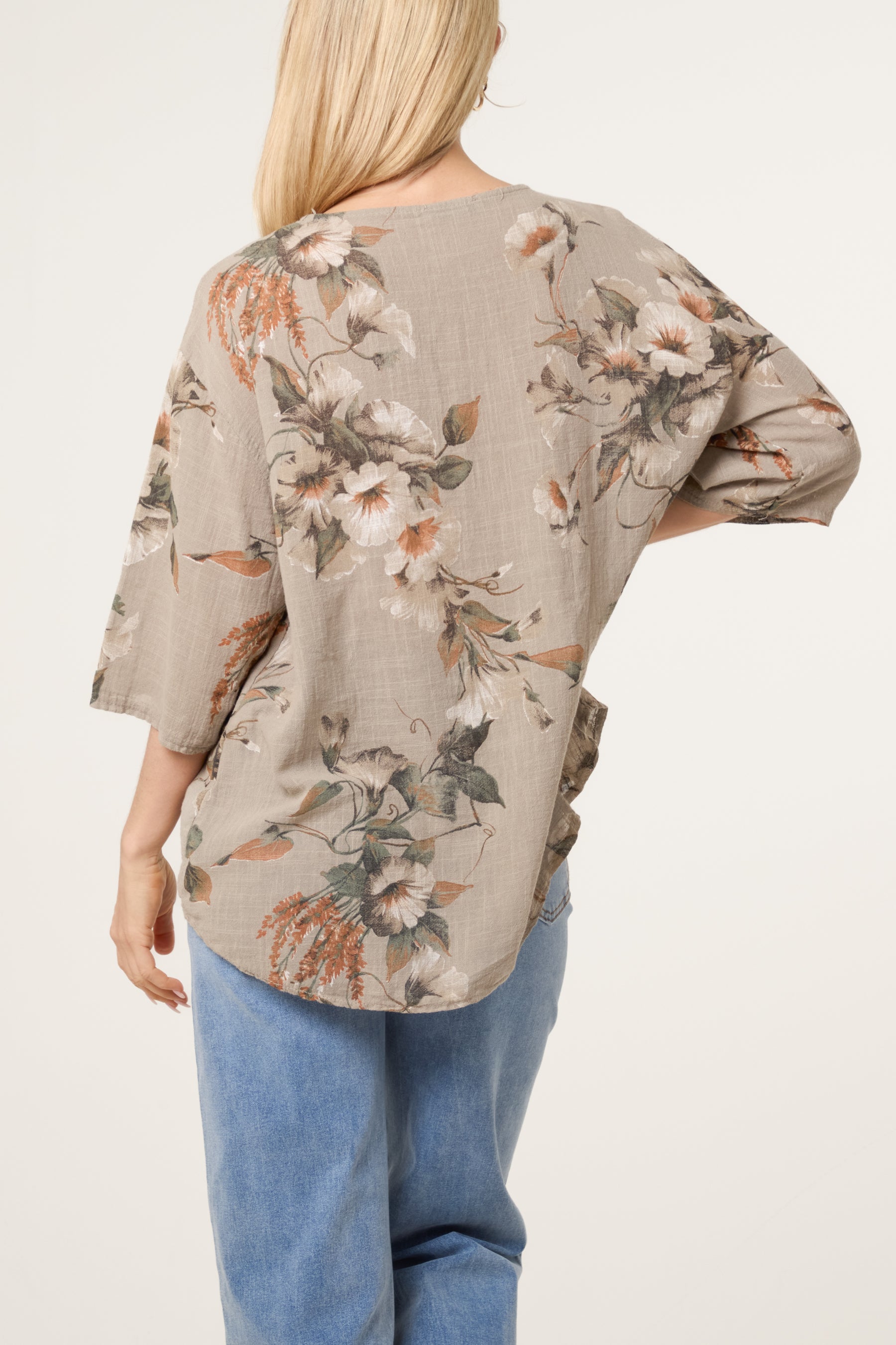 Floral Pure Cotton Short Sleeve Top