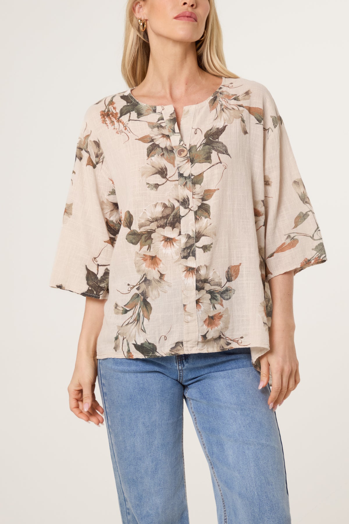 Floral Pure Cotton Short Sleeve Top