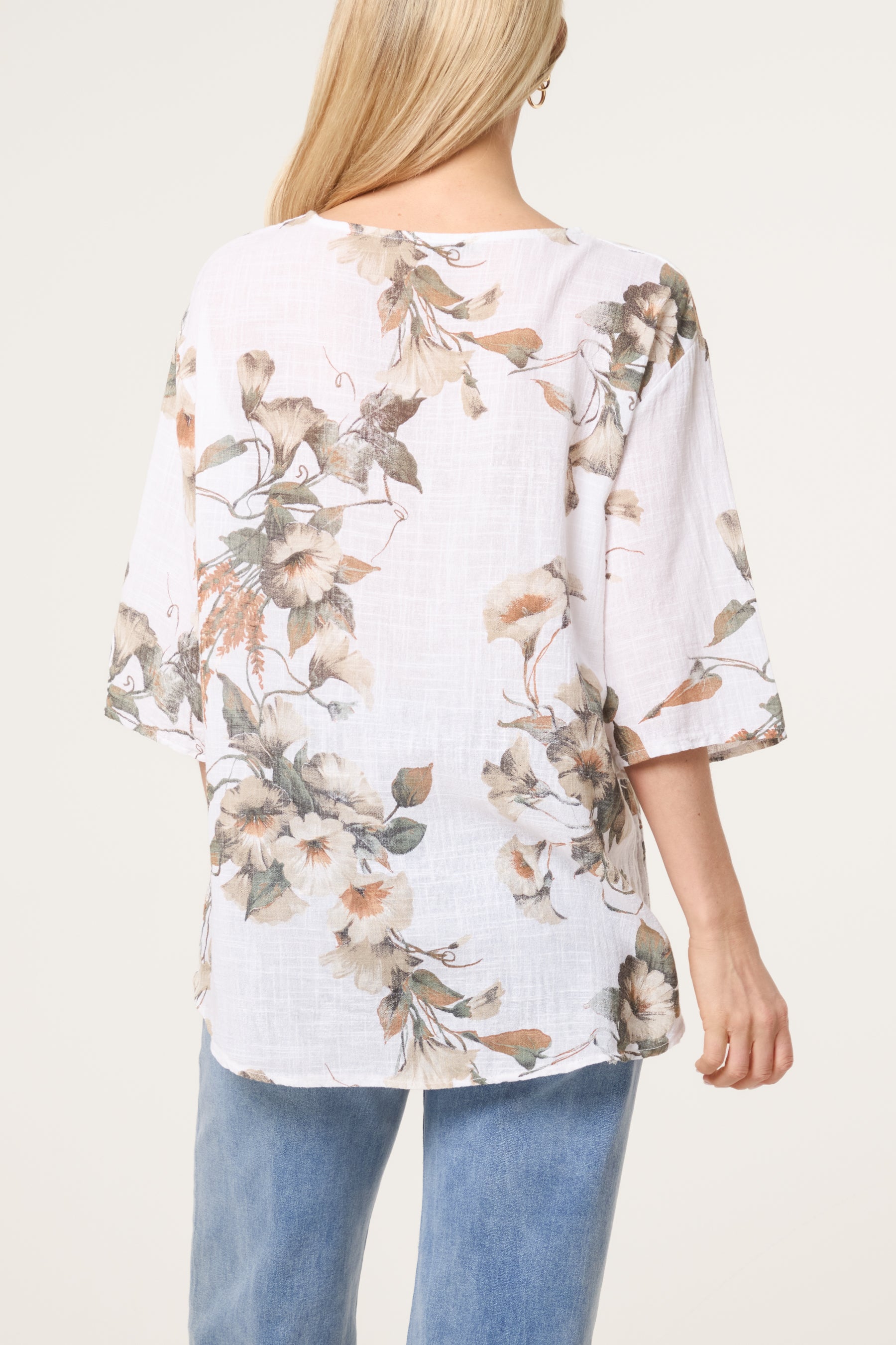 Floral Pure Cotton Short Sleeve Top
