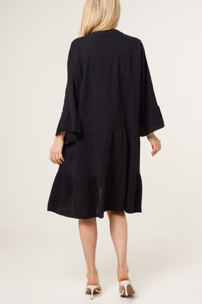 Cotton Cheesecloth Tiered Mini Dress