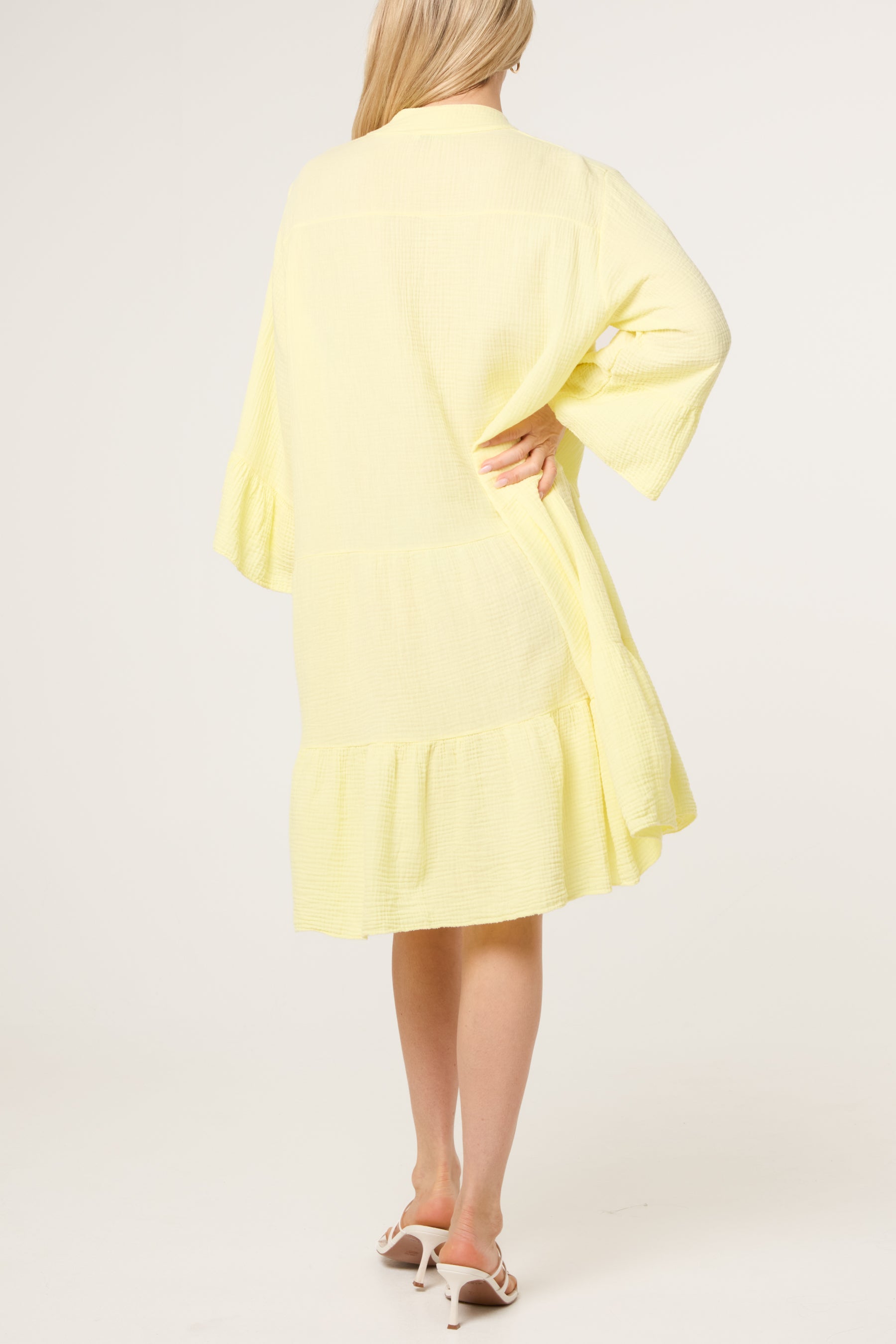 Cotton Cheesecloth Tiered Mini Dress