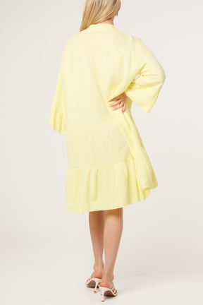 Cotton Cheesecloth Tiered Mini Dress