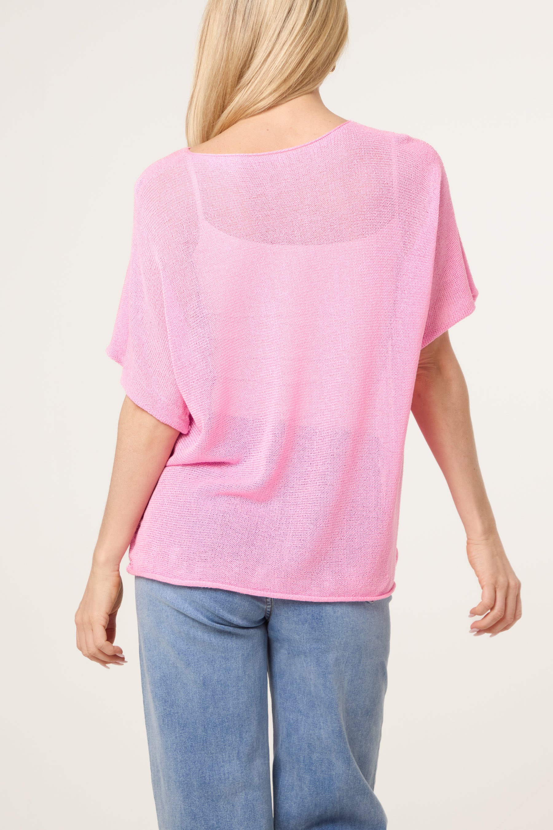 Short Sleeve Fine Knit Top