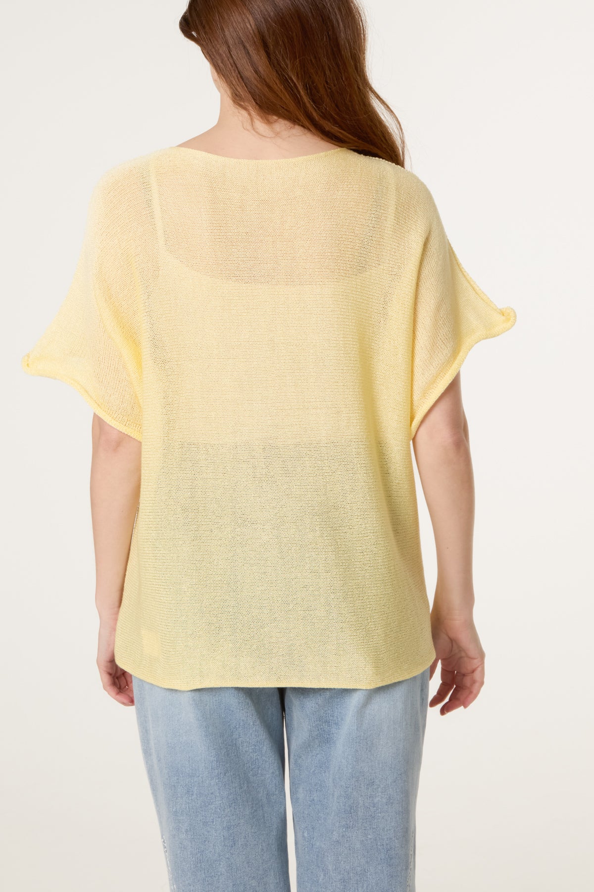 Short Sleeve Fine Knit Top